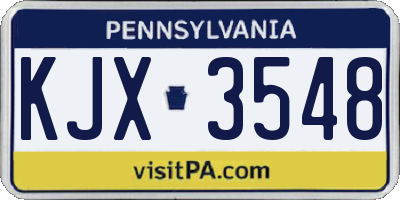 PA license plate KJX3548