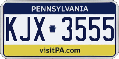 PA license plate KJX3555