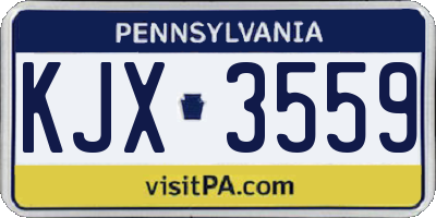 PA license plate KJX3559