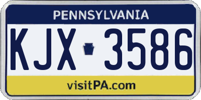 PA license plate KJX3586