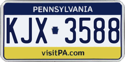 PA license plate KJX3588