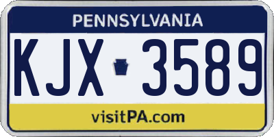 PA license plate KJX3589