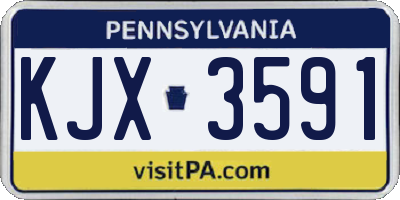 PA license plate KJX3591