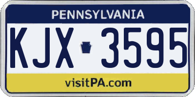 PA license plate KJX3595