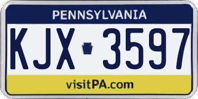 PA license plate KJX3597
