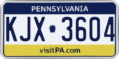 PA license plate KJX3604