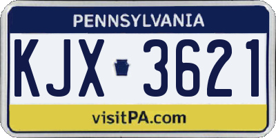 PA license plate KJX3621