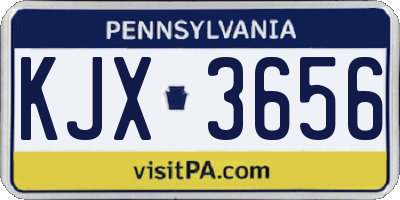 PA license plate KJX3656