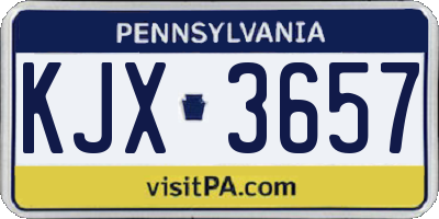 PA license plate KJX3657