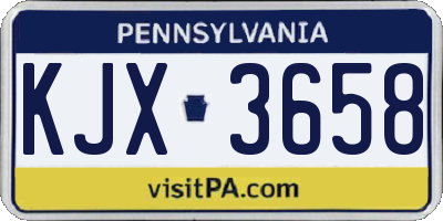 PA license plate KJX3658