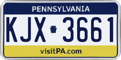PA license plate KJX3661