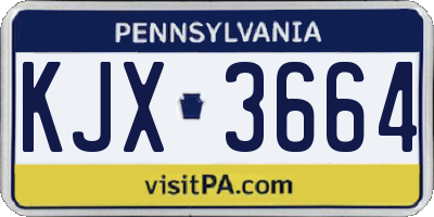 PA license plate KJX3664
