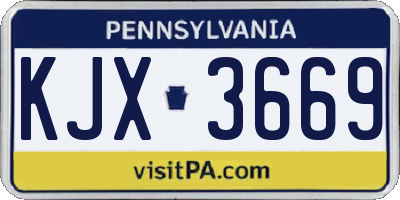 PA license plate KJX3669