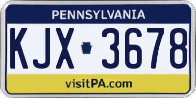 PA license plate KJX3678