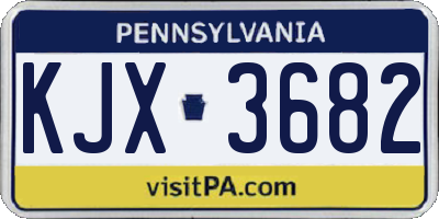 PA license plate KJX3682