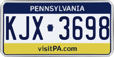 PA license plate KJX3698