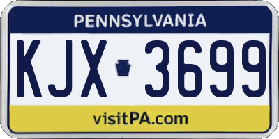 PA license plate KJX3699