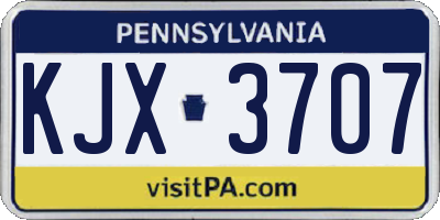 PA license plate KJX3707