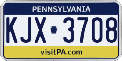 PA license plate KJX3708