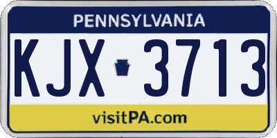 PA license plate KJX3713