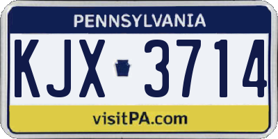 PA license plate KJX3714