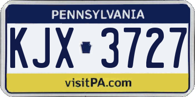 PA license plate KJX3727