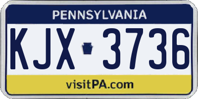 PA license plate KJX3736