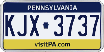 PA license plate KJX3737