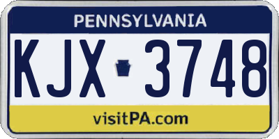 PA license plate KJX3748