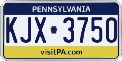 PA license plate KJX3750
