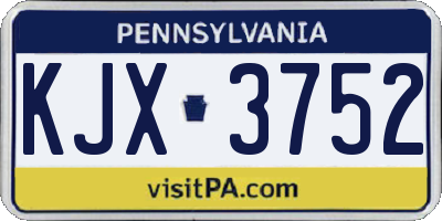 PA license plate KJX3752