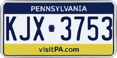 PA license plate KJX3753