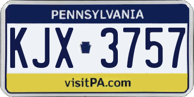 PA license plate KJX3757