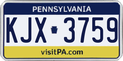 PA license plate KJX3759