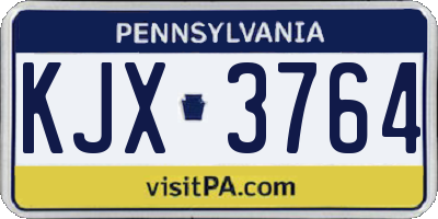 PA license plate KJX3764