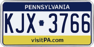 PA license plate KJX3766