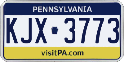 PA license plate KJX3773