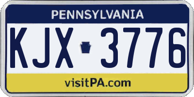 PA license plate KJX3776