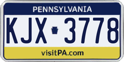 PA license plate KJX3778