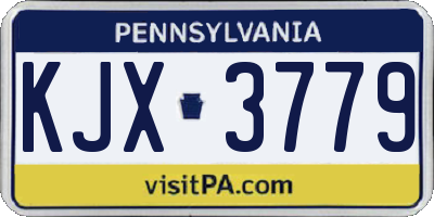 PA license plate KJX3779