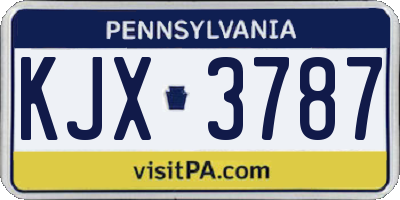 PA license plate KJX3787