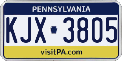 PA license plate KJX3805