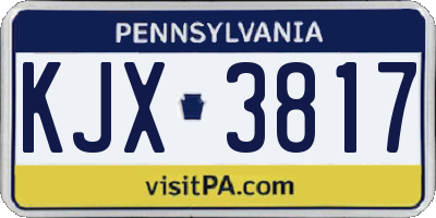 PA license plate KJX3817