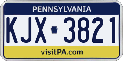PA license plate KJX3821