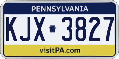 PA license plate KJX3827