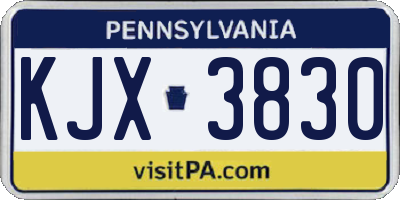 PA license plate KJX3830