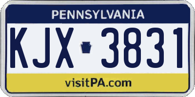 PA license plate KJX3831
