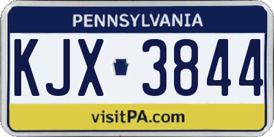 PA license plate KJX3844