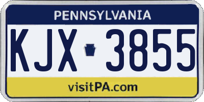 PA license plate KJX3855