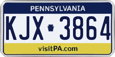 PA license plate KJX3864